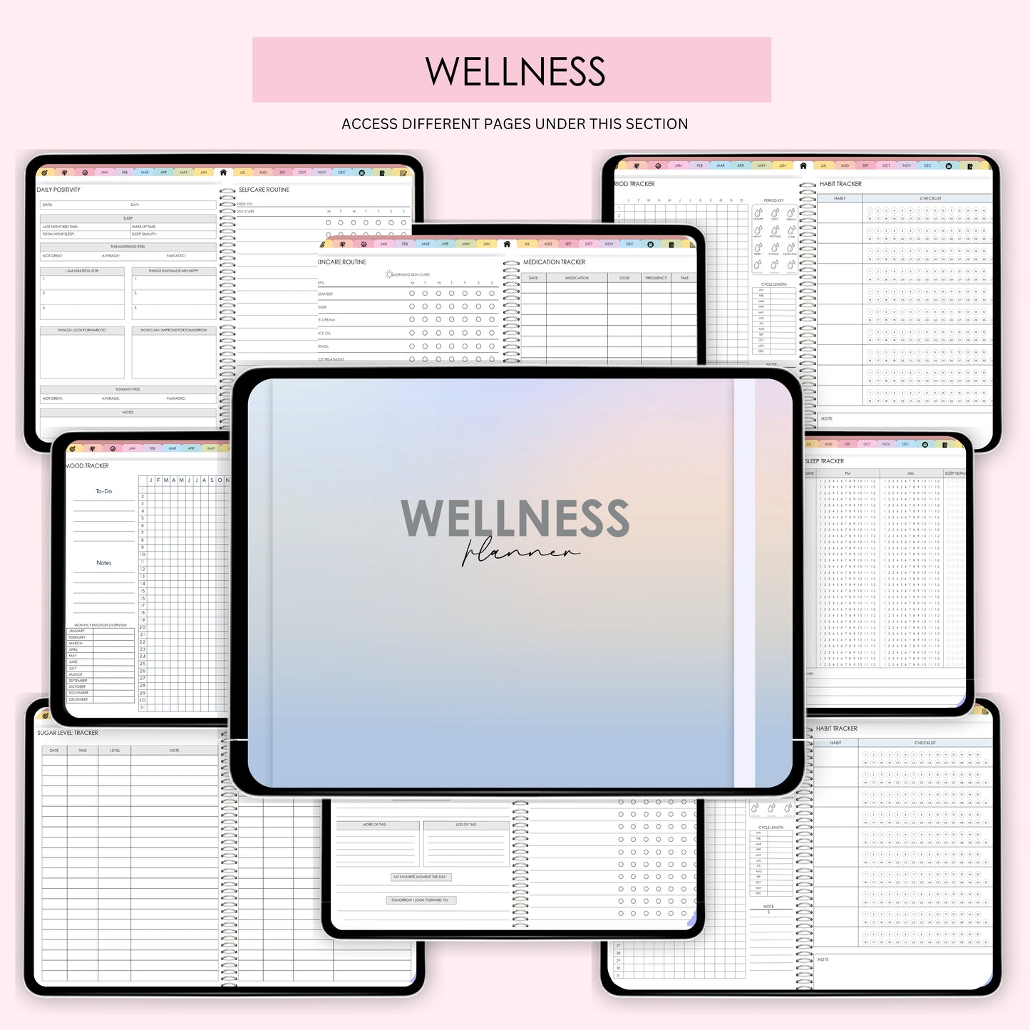 All-in-One Digital Planner | 2025 & 2026 | Pastel Landscape Layout with Bonus Sticker Pack – Productivity, Wellness, Finance & More