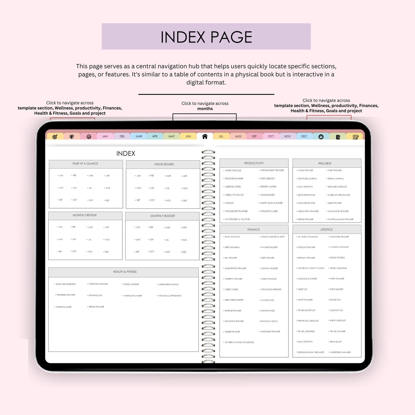 All-in-One Digital Planner | 2025 & 2026 | Pastel Landscape Layout with Bonus Sticker Pack – Productivity, Wellness, Finance & More