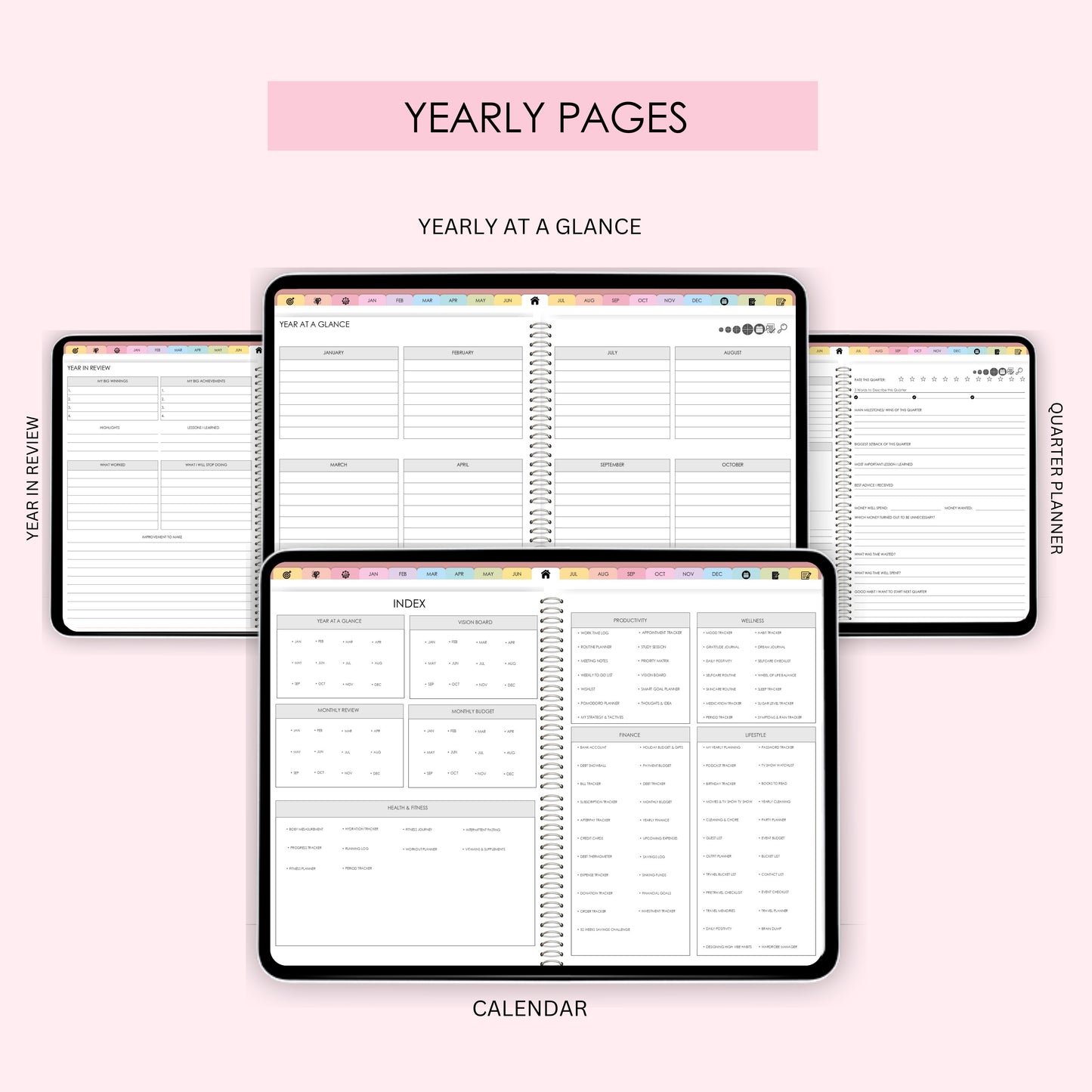 All-in-One Digital Planner | 2025 & 2026 | Pastel Landscape Layout with Bonus Sticker Pack – Productivity, Wellness, Finance & More