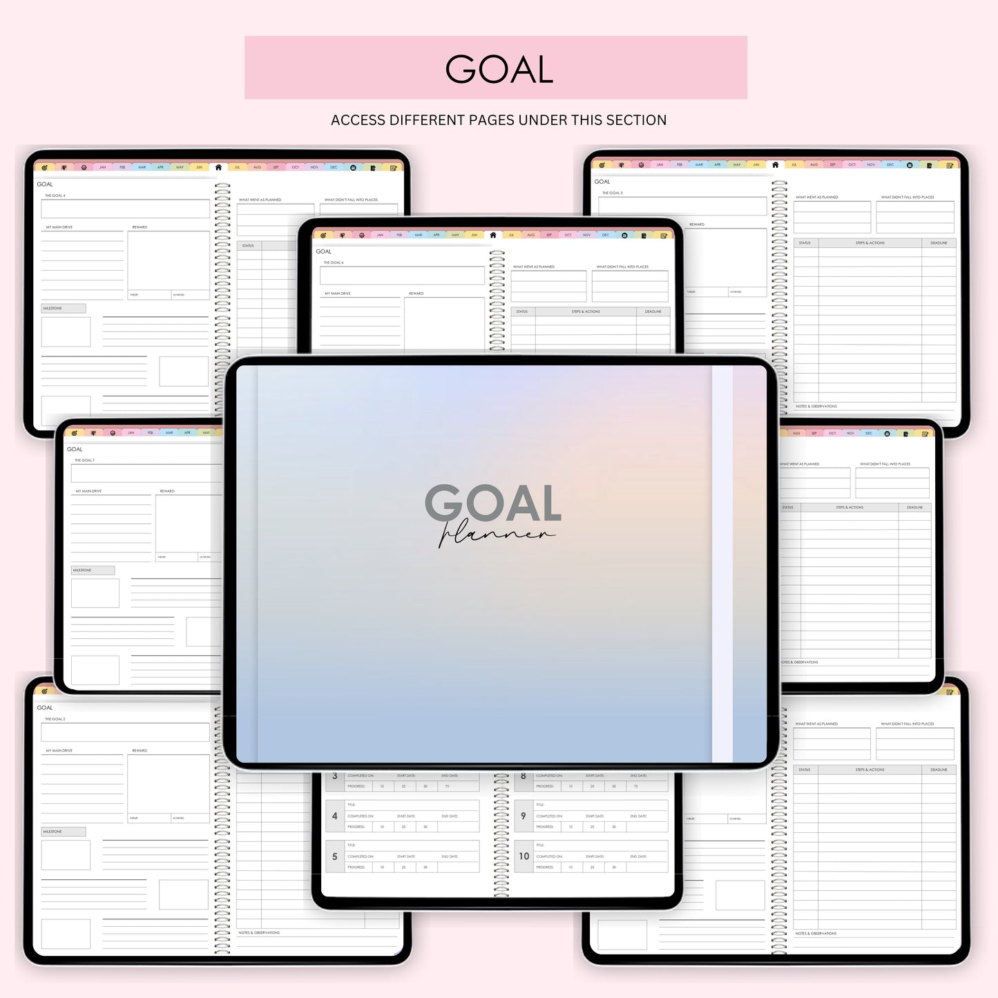 All-in-One Digital Planner | 2025 & 2026 | Pastel Landscape Layout with Bonus Sticker Pack – Productivity, Wellness, Finance & More