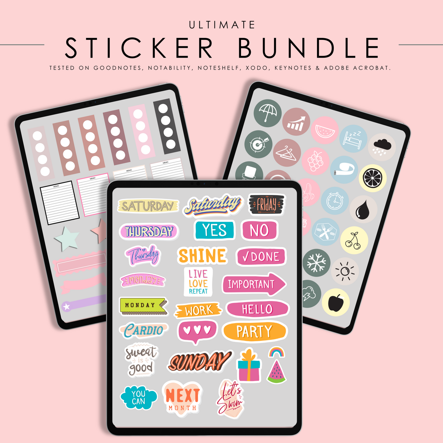 Ultimate Digital Planner Sticker Bundle – 100+ Functional & Decorative Stickers | Pastel, Aesthetic, & Productivity Themes for Digital Planners